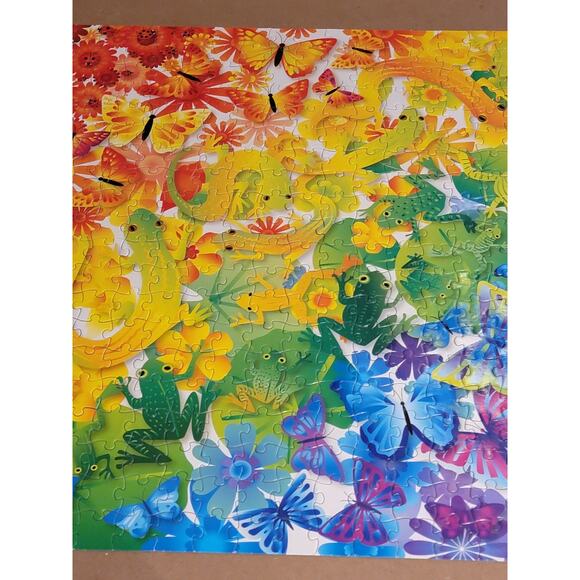 Page In the Garden Jigsaw Puzzle 500 Piece Colorful Flowers Butterflies Frogs - Picture 5 of 6